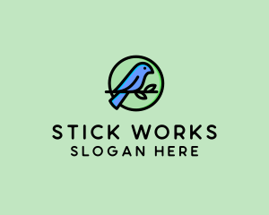 Green Pet Bird  logo design