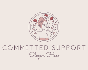 Woman Floral Self Care  logo design