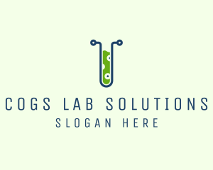 Test Tube Lab Experiment logo design