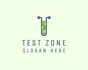 Test Tube Lab Experiment logo design