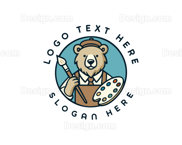 Painter Artist Bear Logo