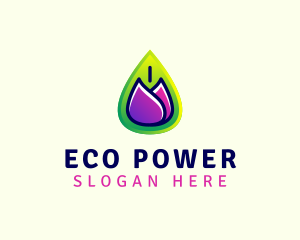 Power Leaf Flower logo design