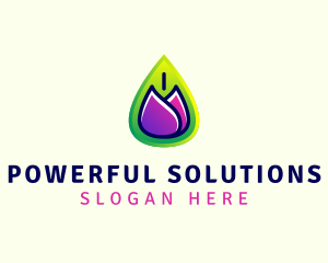 Power Leaf Flower logo design