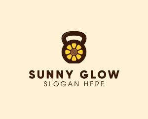 Sunflower Kettlebell Weights logo design