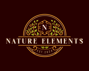 Natural Gardening Wreath logo design