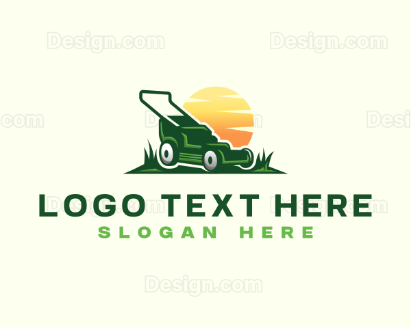 Gardening Lawn Mower Logo