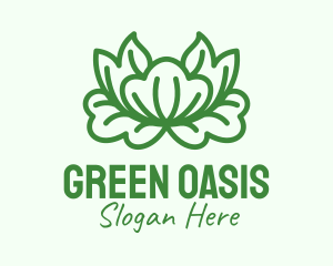 Green Lettuce Outline logo design