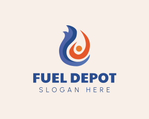 Water Fire Fuel logo design