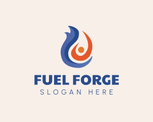 Water Fire Fuel logo design