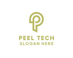 Green Digital Letter P logo design