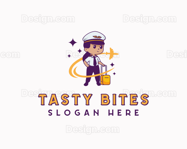 Female Aircraft Pilot Mascot Logo