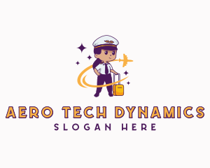 Female Aircraft Pilot Mascot logo design