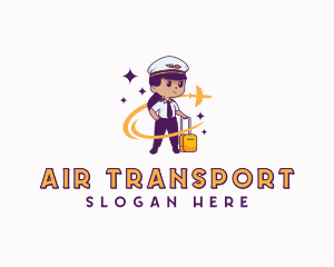 Female Aircraft Pilot Travel logo design