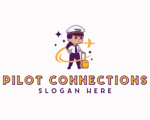 Female Aircraft Pilot Travel logo