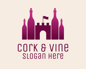 Pink Wine Castle logo design