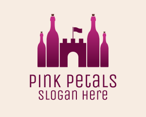 Pink Wine Castle logo design