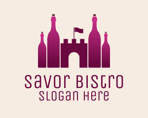 Pink Wine Castle logo design