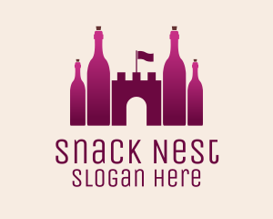 Pink Wine Castle logo design