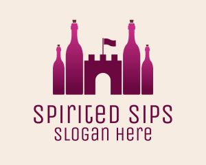 Pink Wine Castle logo design