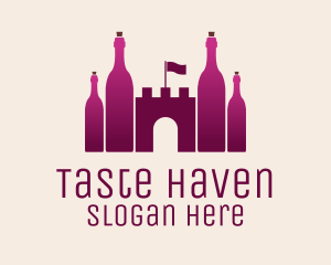 Pink Wine Castle logo design