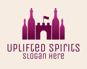 Pink Wine Castle logo design