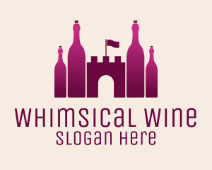 Pink Wine Castle logo design