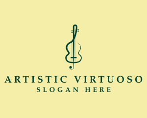 Violin Treble Clef logo design