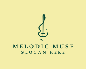 Violin Treble Clef logo design