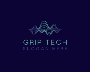 Tech Frequency Wave logo design