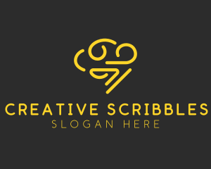 Creative Doodle Brain logo design