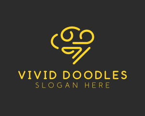 Creative Doodle Brain logo design