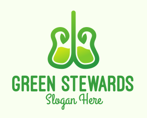 Green Natural Healing Lungs logo design