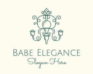 Minimalist Elegant Chandelier logo design