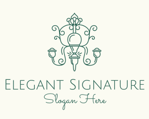 Minimalist Elegant Chandelier logo design