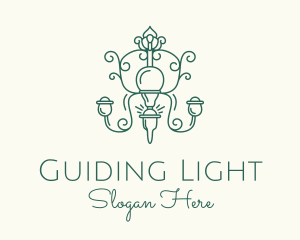 Minimalist Elegant Chandelier logo design