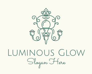 Minimalist Elegant Chandelier logo design