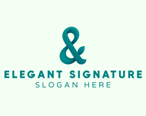 Stylish Leaf Ampersand logo design