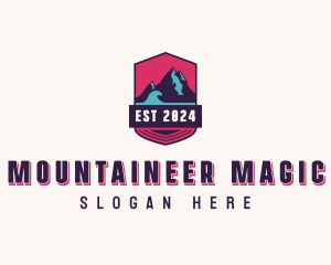 Hiker Mountaineer Travel logo design