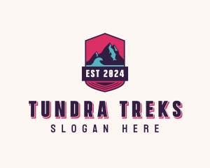 Hiker Mountaineer Travel logo design