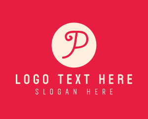 Pink Handwritten Letter P logo