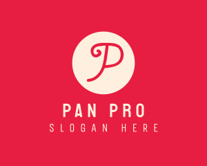 Pink Handwritten Letter P logo design