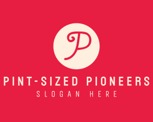 Pink Handwritten Letter P logo design