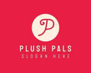 Pink Handwritten Letter P logo design