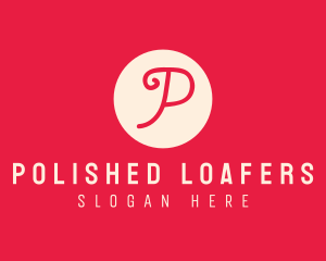 Pink Handwritten Letter P logo design