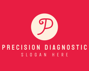 Pink Handwritten Letter P logo design