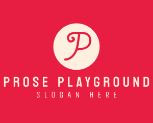 Pink Handwritten Letter P logo design