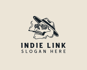 Smoking Cigarette Skull logo