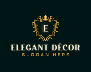 Elegant Crown Shield logo design