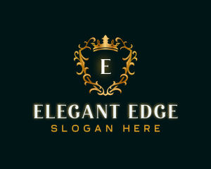 Elegant Crown Shield logo design