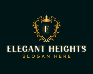 Elegant Crown Shield logo design